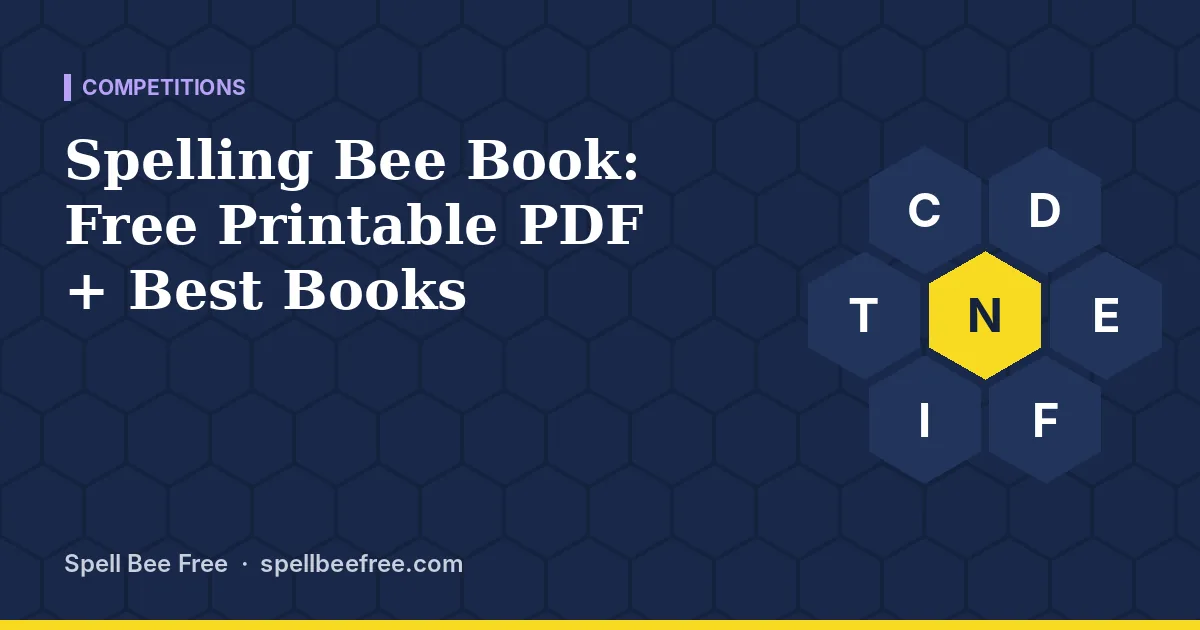 Spelling Bee Book: Free Printable PDF + Best Books